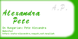 alexandra pete business card